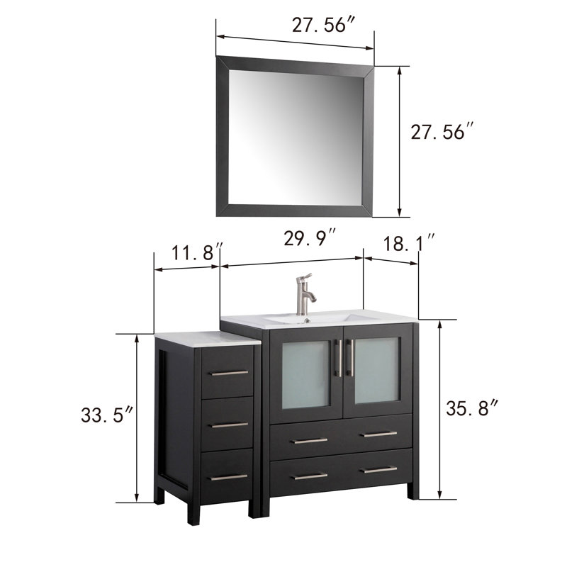 Wade Logan® Karson 42'' Single Bathroom Vanity with Engineered Marble